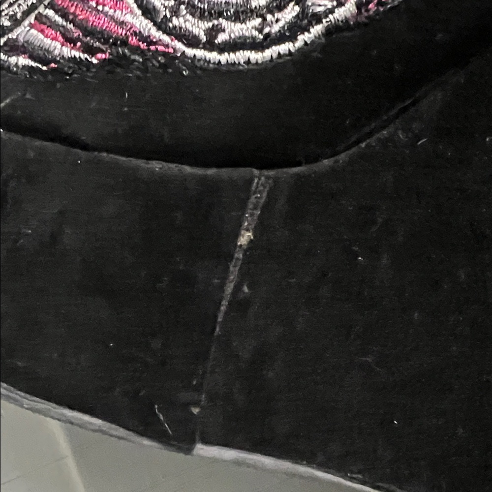 Too Fast Black and Pink Heart Embellished Heels - Picture 9 of 12